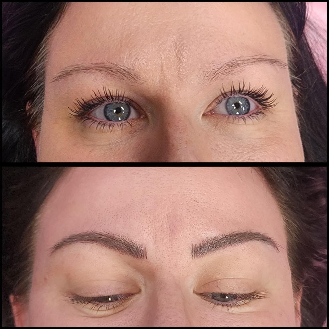 Microblading before and after. By Kat 