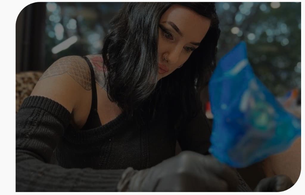 Kat performing cosmetic tattoo work at Sinatras Wellington